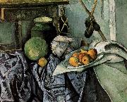 bottles and fruit still life, Paul Cezanne